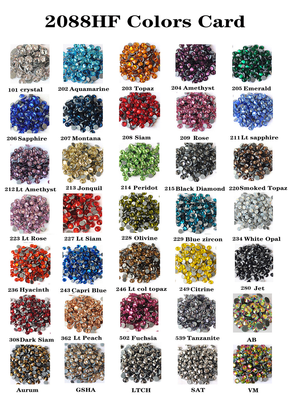 2088 HotFix 8 Big 8 Small Top Quailtit Flat Back Blue Rhinestones For Nail Art