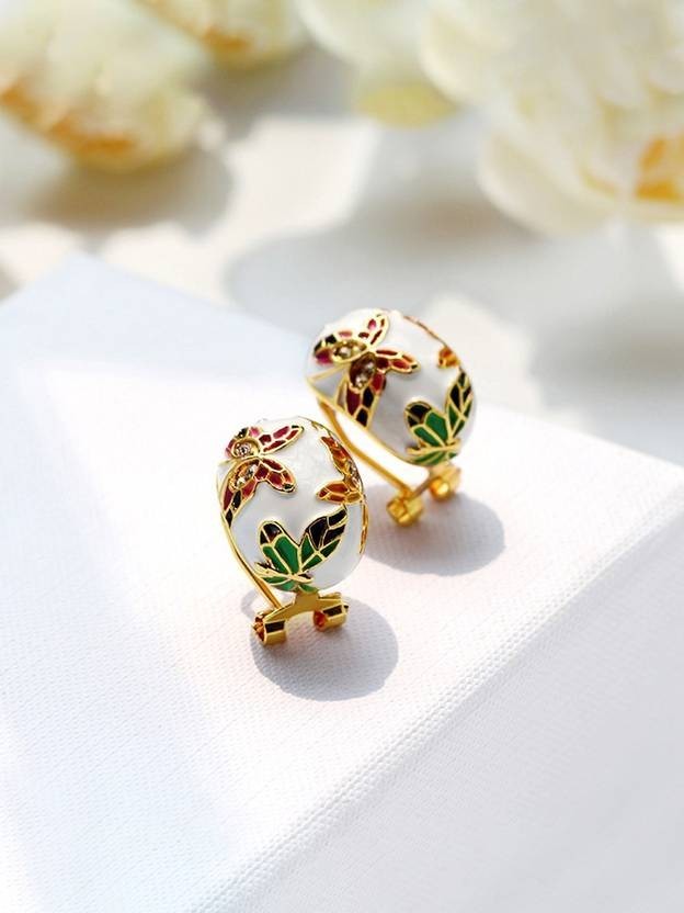 Colorful Butterfly Pendant Necklace and Earrings Set Gold Plated Enamel Jewelry