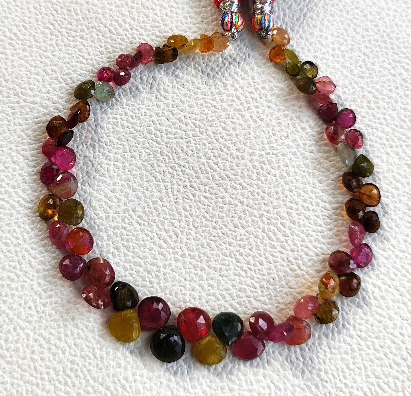 Brazilian Tourmaline 3-6 mm Faceted Heart Beads 8″ Strand Multicolor Gemstones