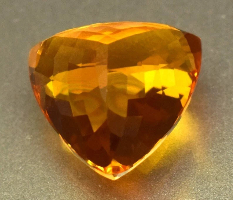 120 Ct+ Certified Natural Yellow Citrine Trillion Cut Genuine Loose Gemstone