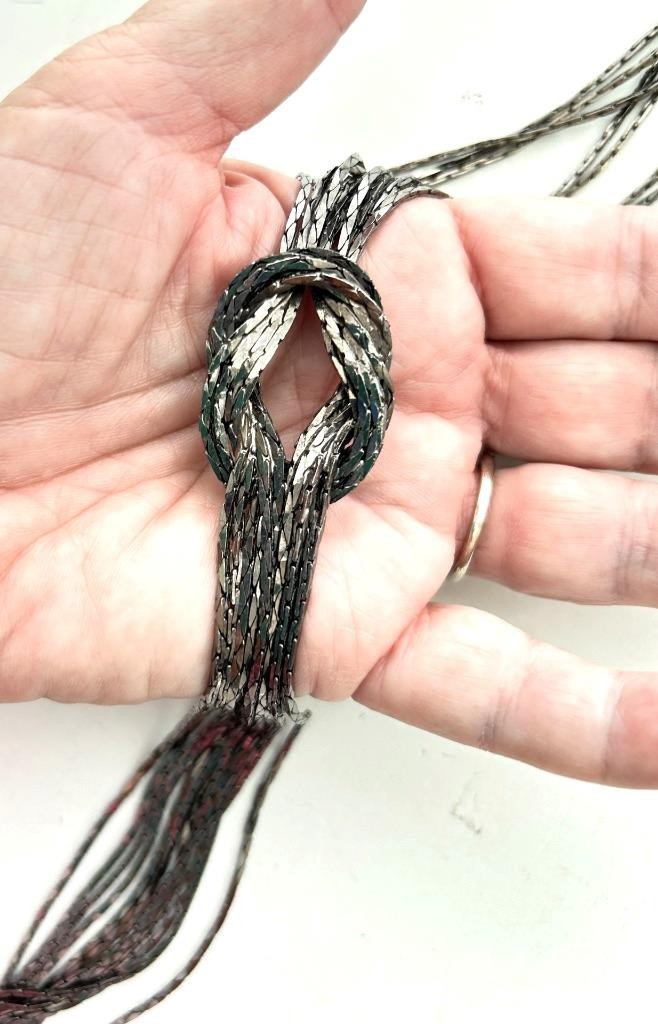 twisted metal necklace lobster claw closure 20″ long plus extender chain