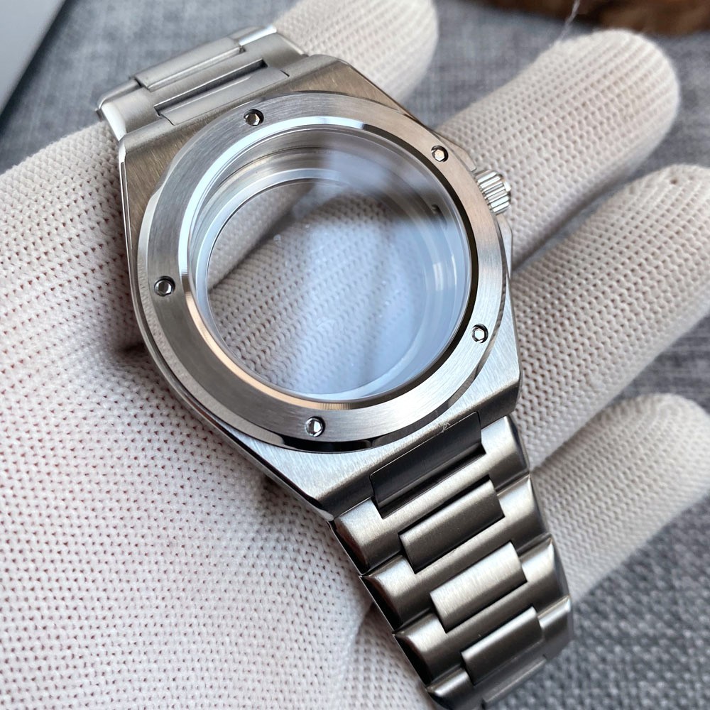 Tandorio 40mm Stainless Steel 10ATM Sapphire Glass Watch Case Fit NH35 ETA2824