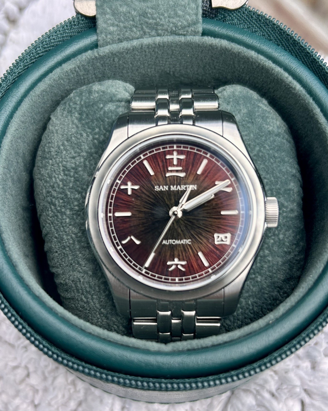San Martin 39mm SN0144 – Sunburst Brown
