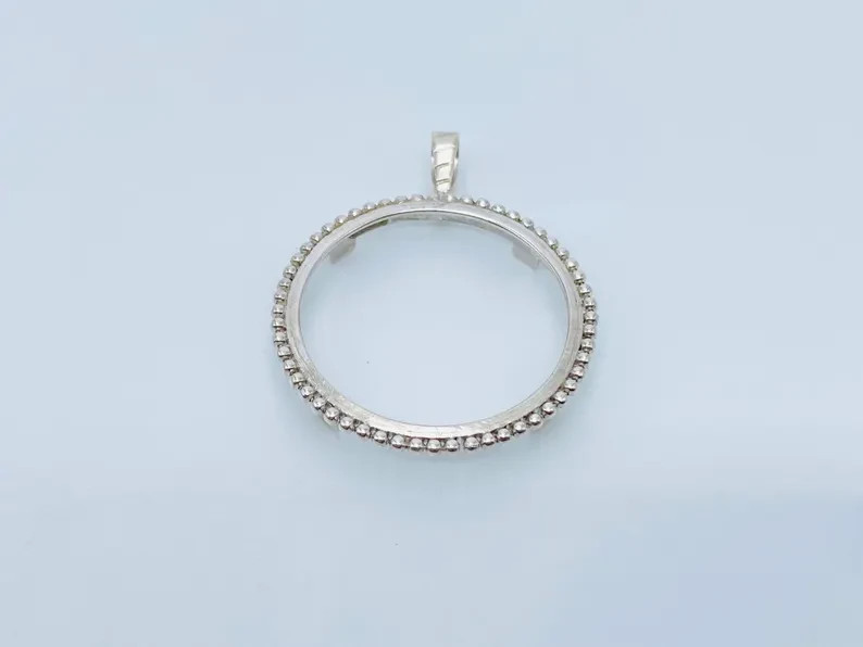 Coin Bezel One Ounce Silver Panda 40mm Sterling Silver Soldered Bail pendant