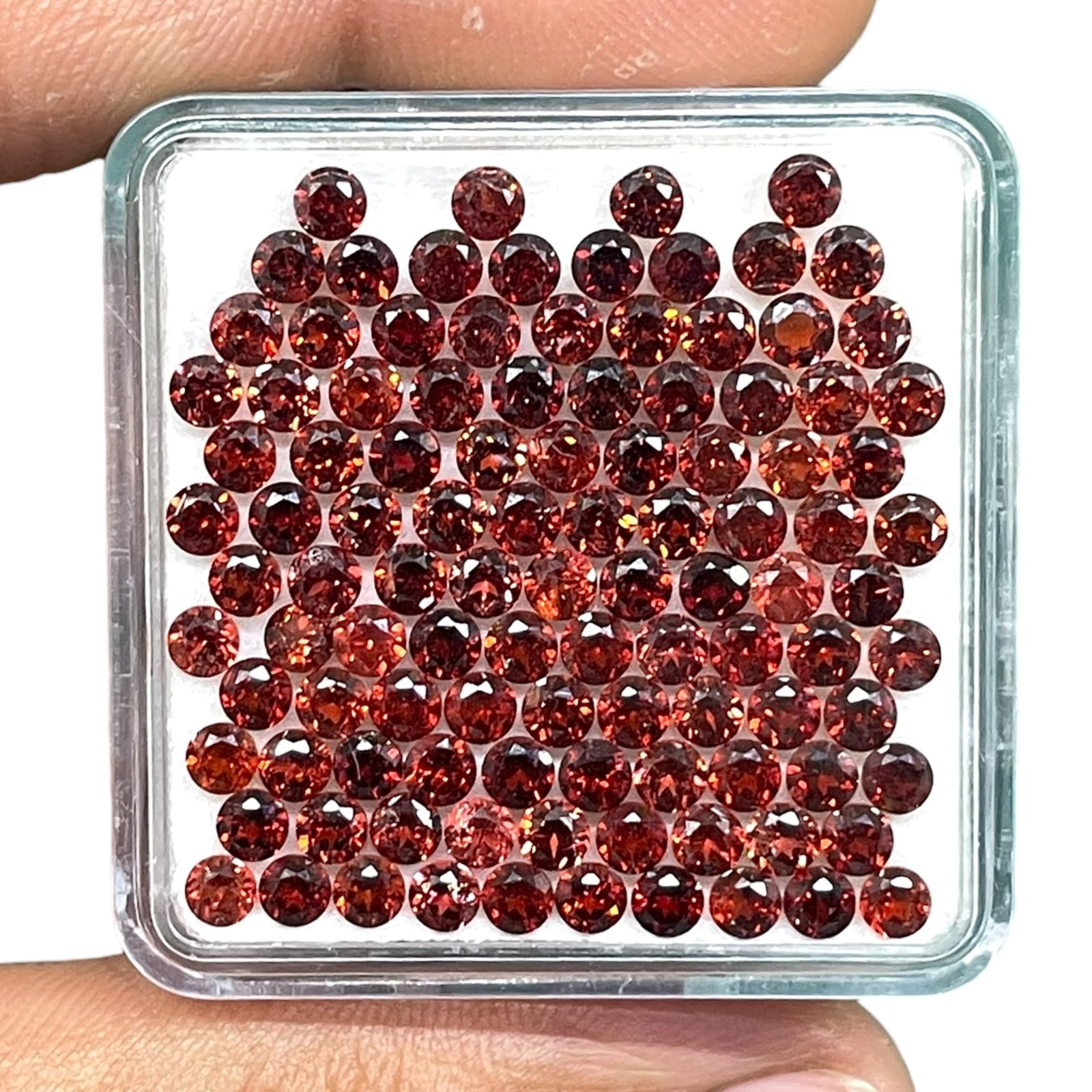 100 Pcs Natural Mozambique Garnet 3mm Round Cut Untreated Loose Gemstones Lot