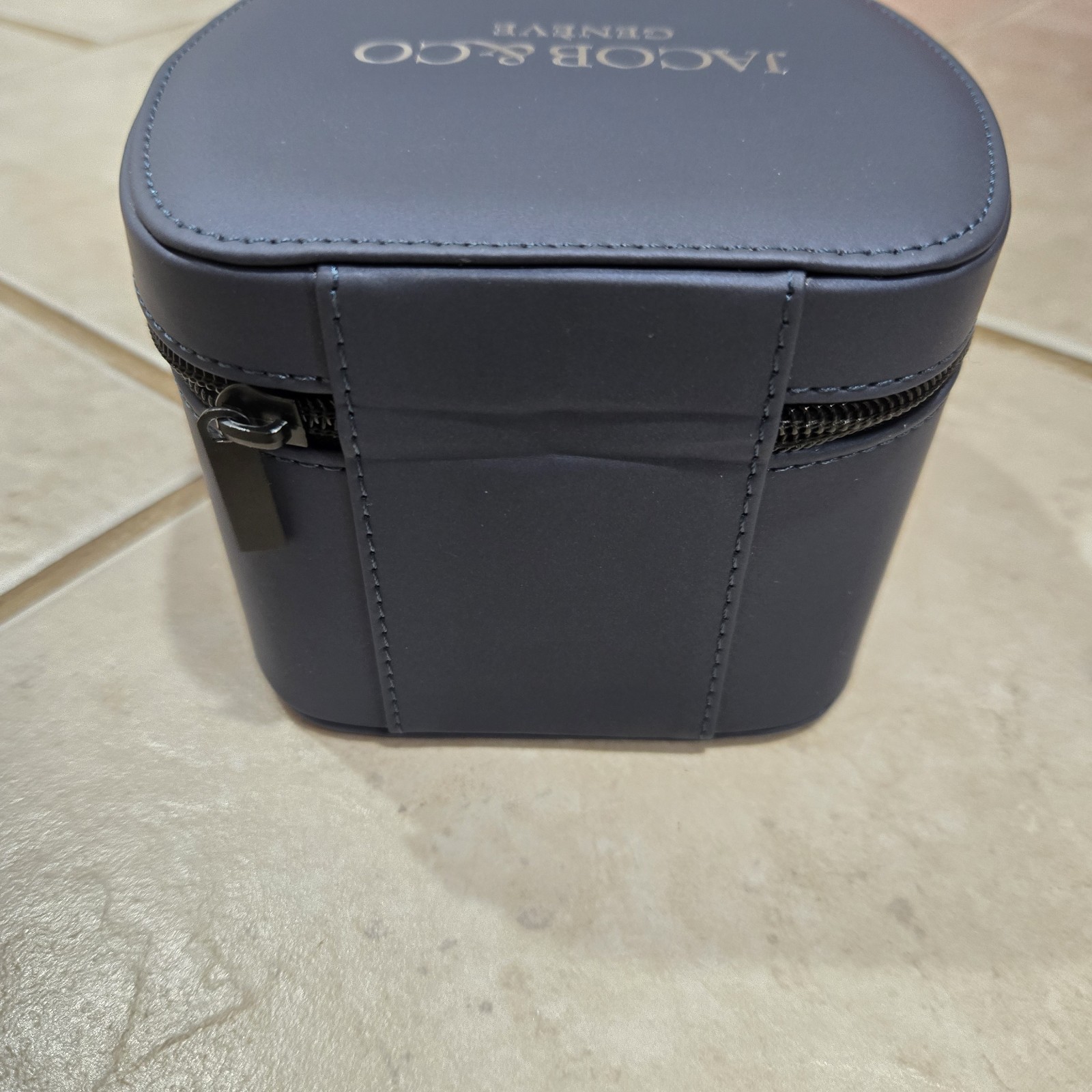 Jacob & Co. Genève Luxury Watch Travel Box – Navy Blue Leather Single Case NEW