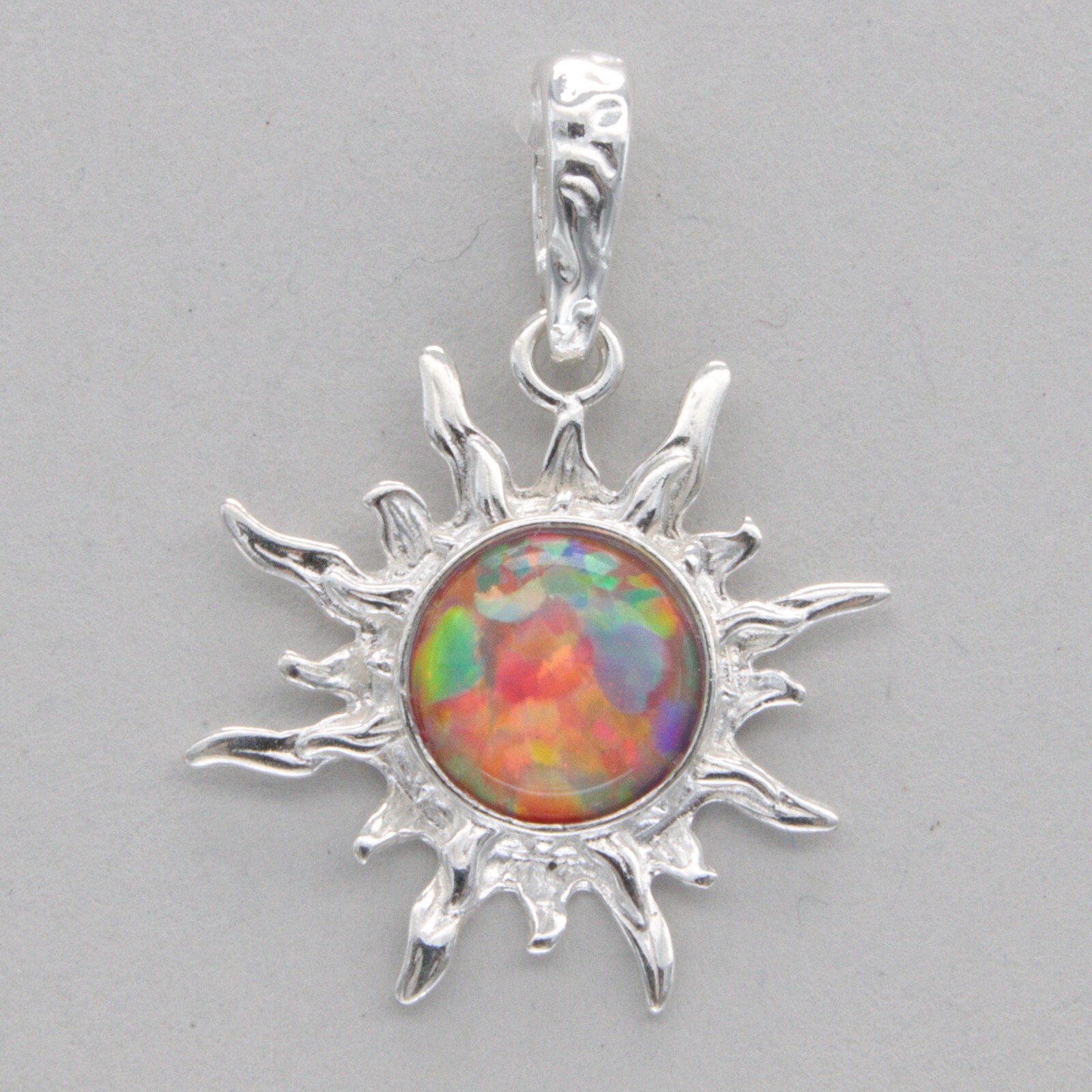 Purple FIRE OPAL Sun Pendant – 925 STERLING SILVER #124e