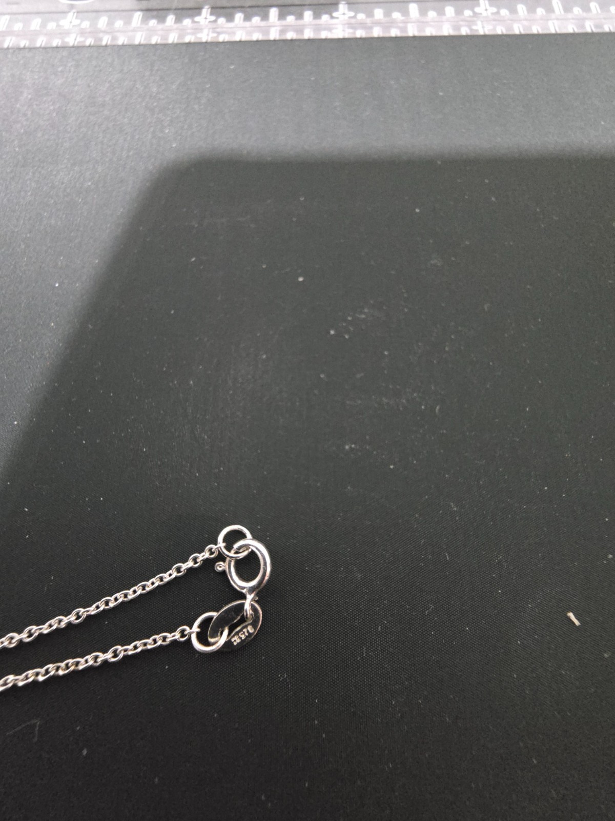 Vintage Sterling Silver CZ Birthstone Baby Girl Pendant w/Bead Chain 18″