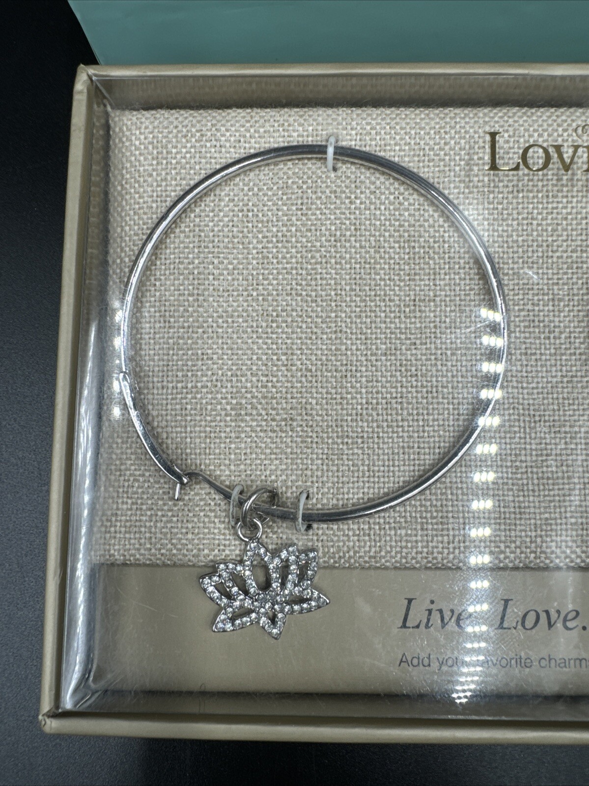 Lovita & Co. Silver Bangle Live. Love. Inspire. Silver Plated Charms. New!