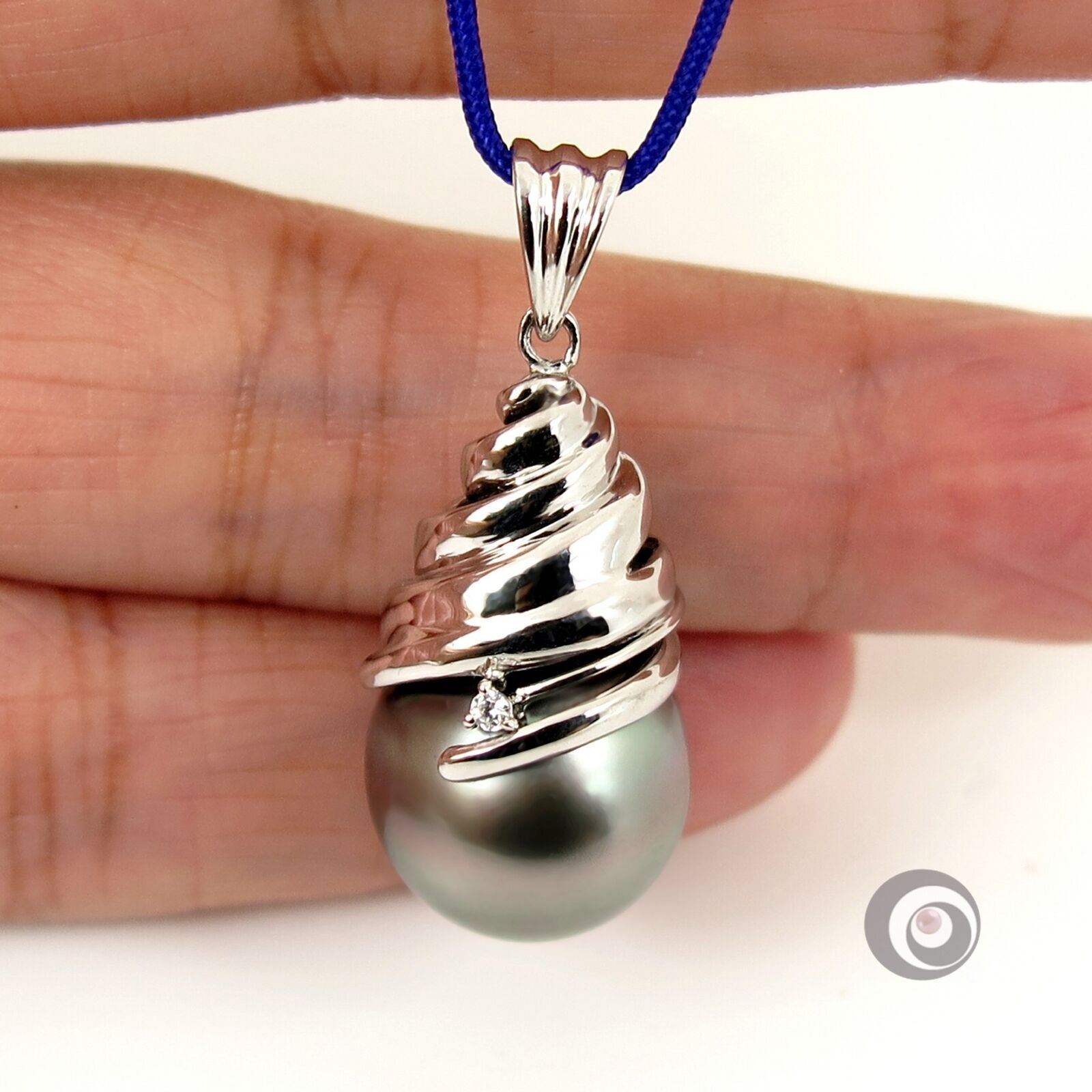 Massive 14.7*17.0mm Genuine Tahitian Pearl Pendant, 925 Sterling Silver #SP1602