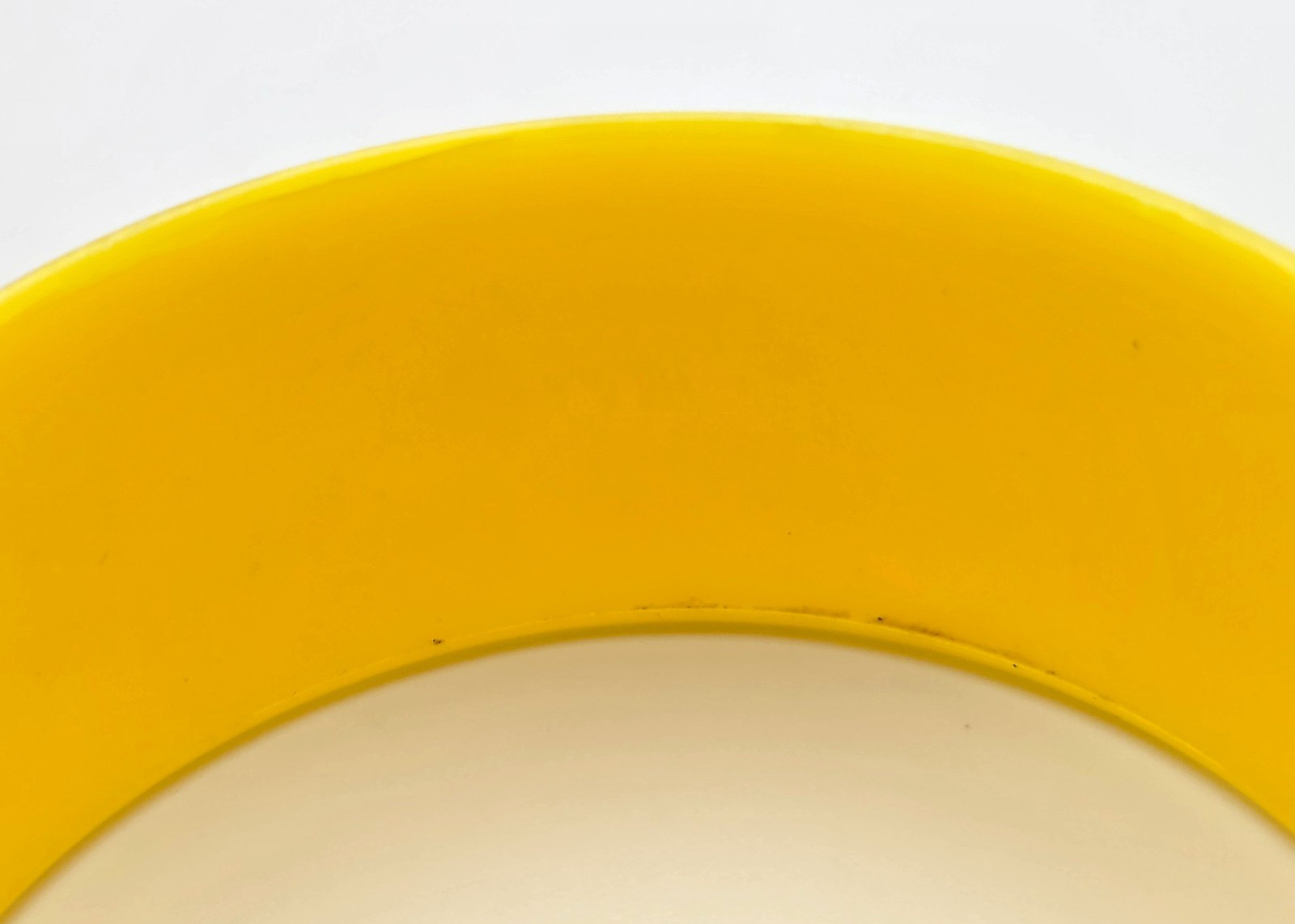 Vintage Bright Yellow Wide Acrylic Bangle Bracelet 8 in Mod Retro 30mm