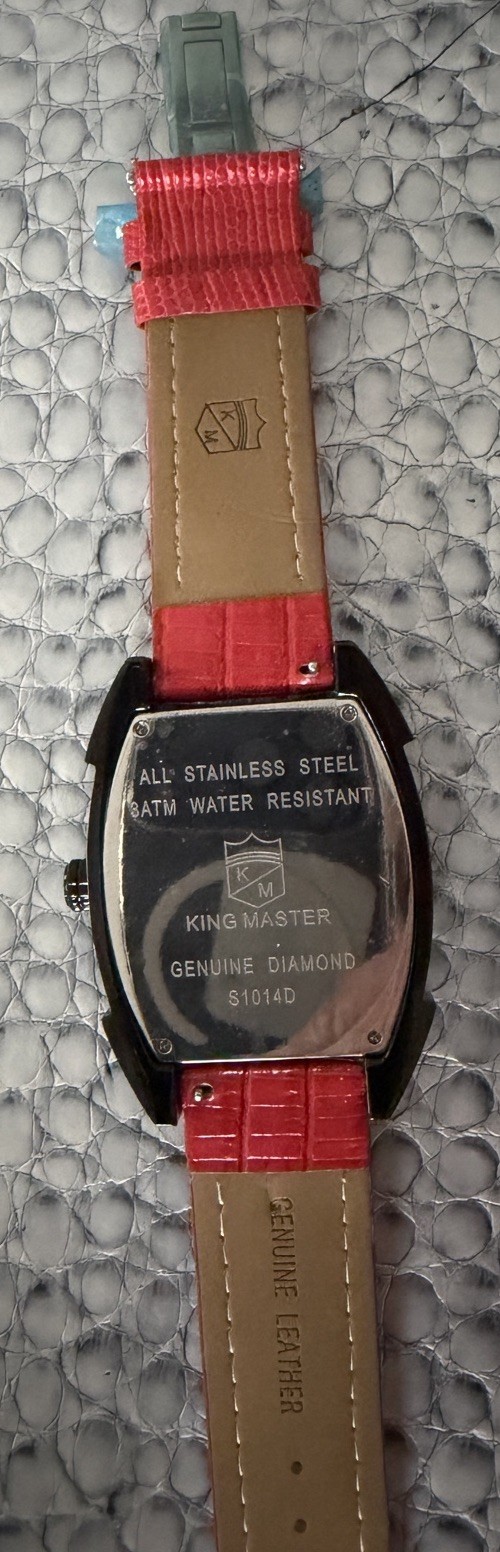 King Master Rounded Burgundy Reptile Diamond Watch
