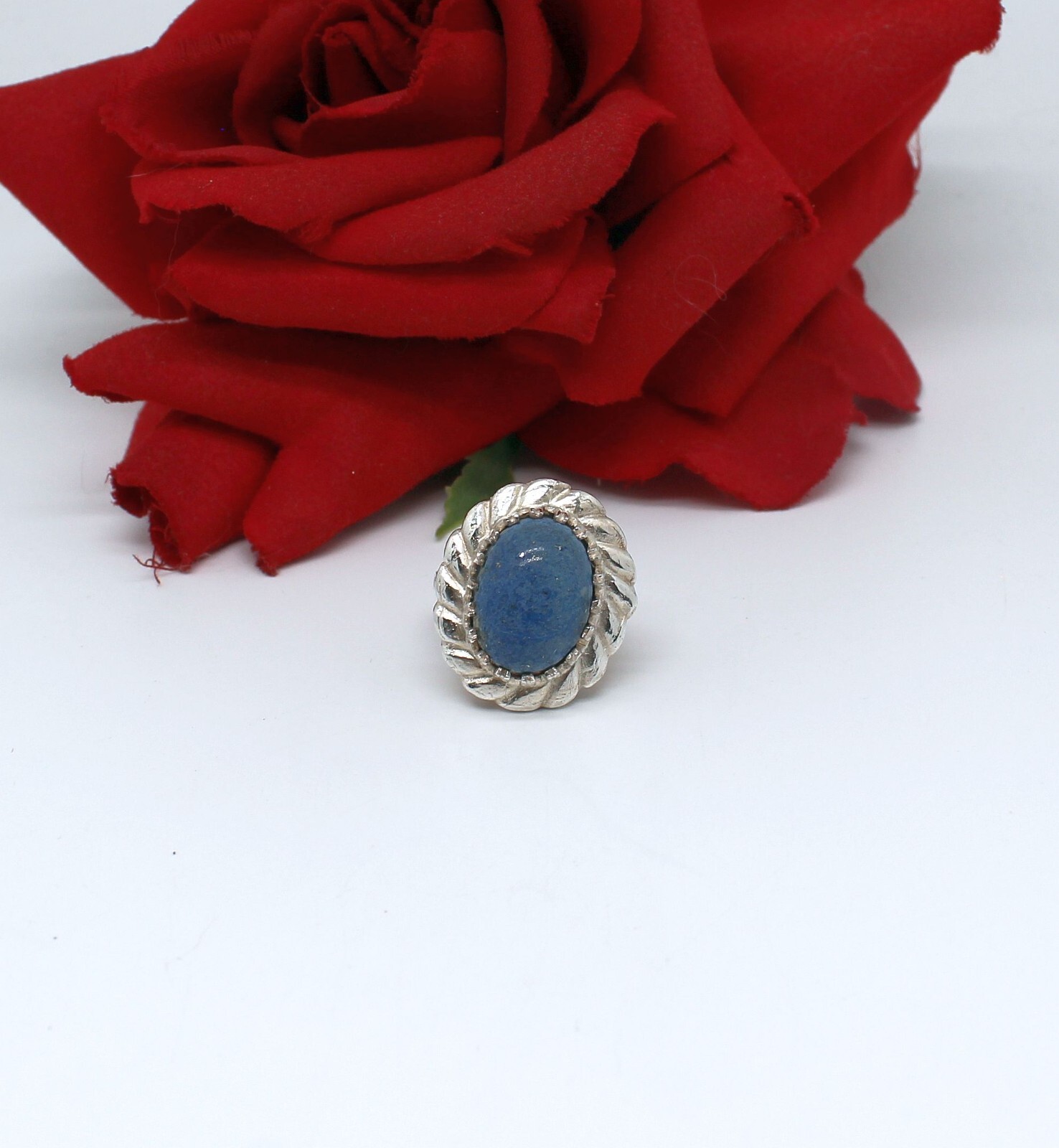 Sterling Silver Blue Denim Lapis Ring Size 6.5 9.82g CAT RESCUE