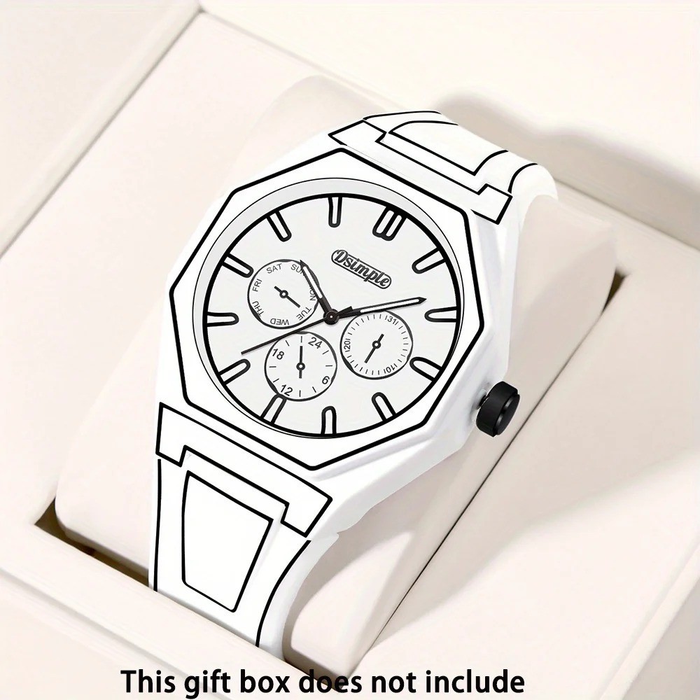 Minimalist Quartz Watch Men Women Silicone Band Numberless Casual Sports Wrist