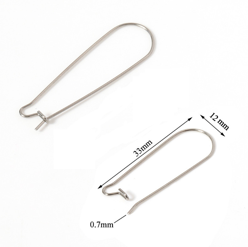 20Pcs Kidney Earring Wires, 0.7mm Wire, Silver Gold Plated Stainless Steel PS1