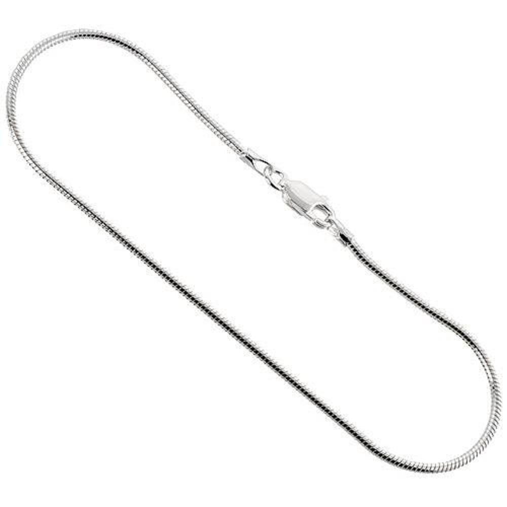 1mm to 3mm Sterling Silver Round Snake Chain Necklace or Bracelet, Made in Italy