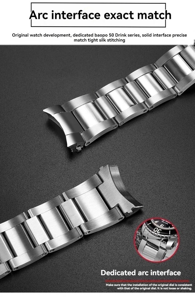 23mm Steel Butterfly Buckle Strap For Blancpain 5000 5015 Series Watchband Tool