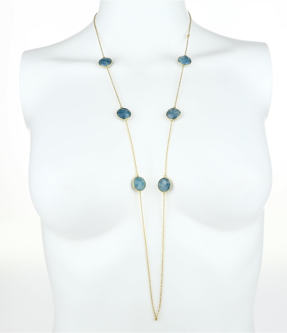 ARGENTO VIVO Sterling Silver Blue Aventurine Long Strand Necklace 134846
