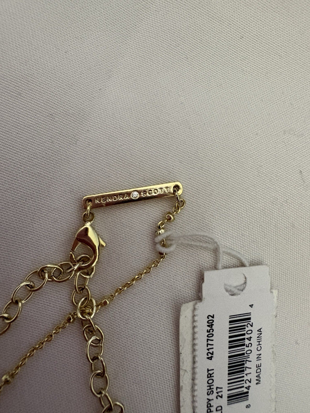 Kendra Scott Gold Plated Heart Shell Pendant Necklace Cable Chain Signed Adj
