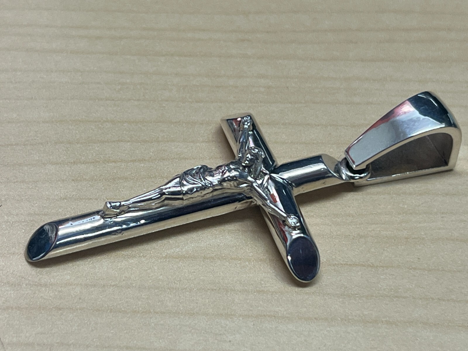 2″ Solid Crucifix Jesus Christ Charm Pendant Solid 20 grams sterling Silver 925