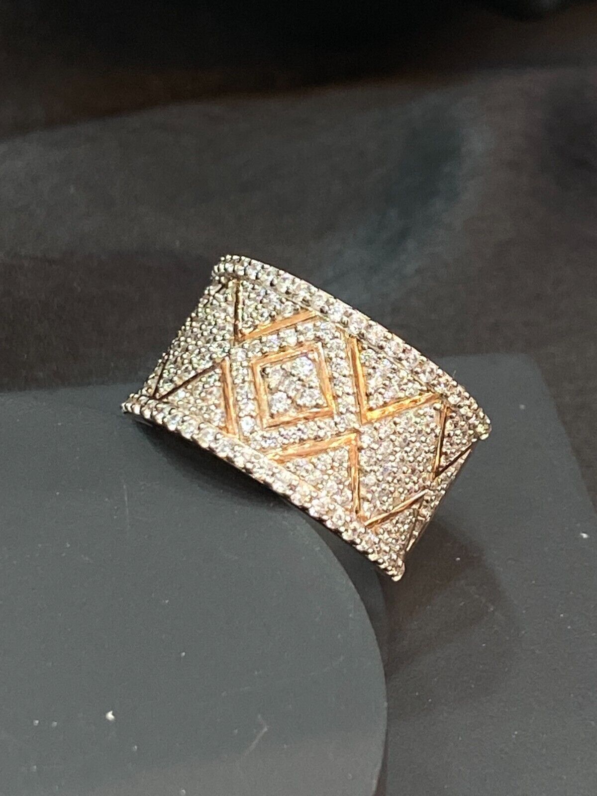 1.45 TCW Round Brilliant Cut Diamonds Micro-Pave Engagement Band Ring 14K Gold