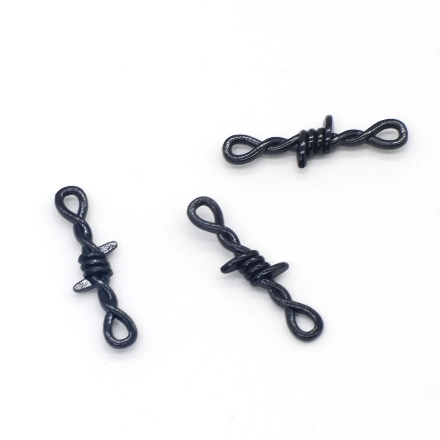 8PCS or 20PCS Black Tone Barbed Wire Gothic Chain Choker Connectors LCRG09