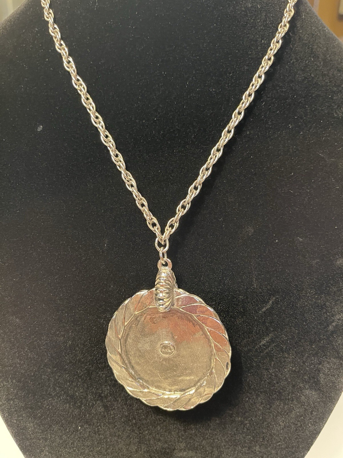 Accessocraft NYC Silver tone Medallion Johanna Gallice Liberatrix 1429 Necklace