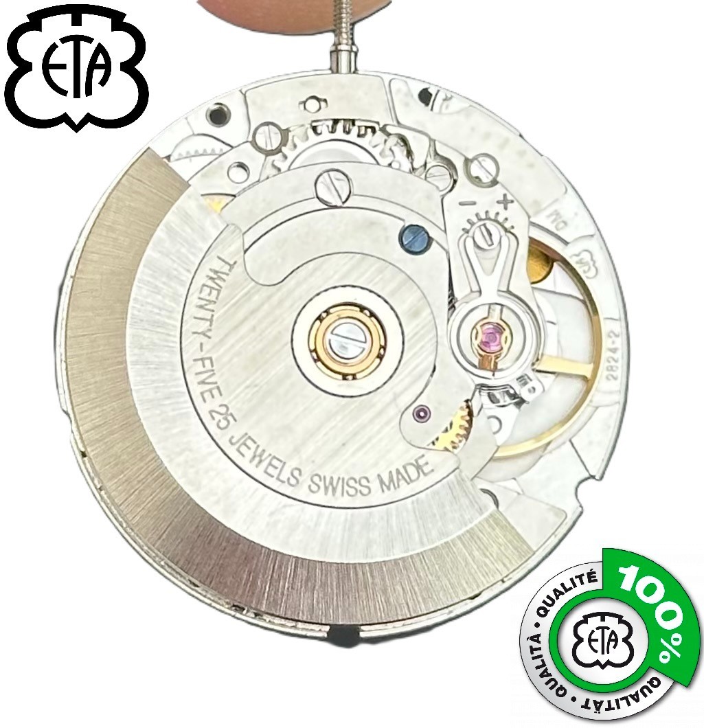 GENUINE ETA 2824-2 AUTOMATIC MOVEMENT 25 JEWELS SWISS MADE SILVER STOCK – 2191
