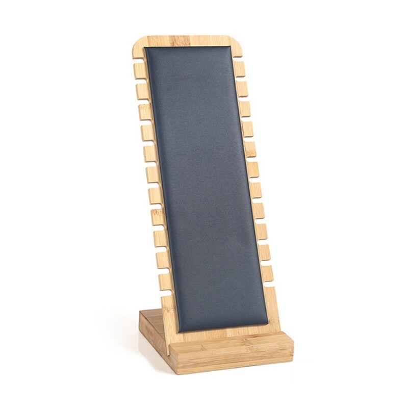 Solid Bamboo Jewelry Display Stand Wooden Necklace Showcase Holder Rack