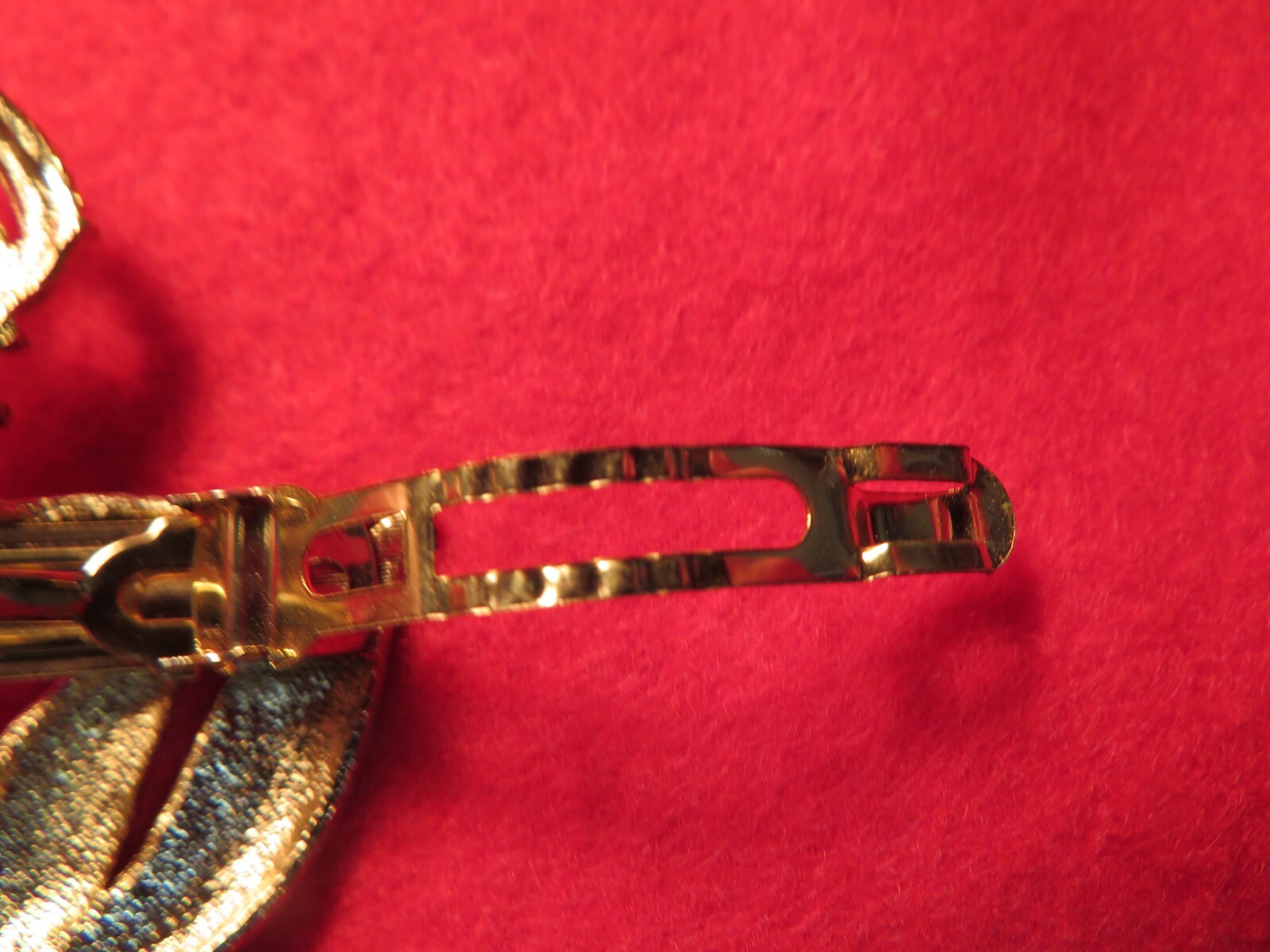 Vintage M.J.ENT Gold Tone Hair Clip Barrette Crown Eagle & Palms