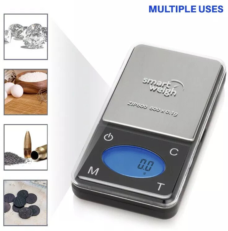 Smart Weigh ZIP600 Ultra Slim Digital Pocket Scale 600g by 0.1g – NEW IN BOX!