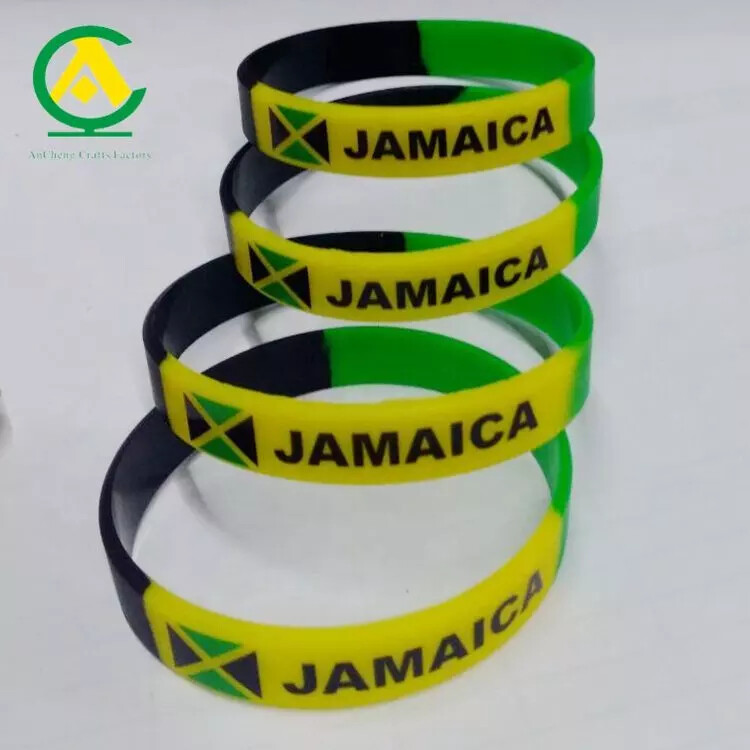 JAMAICA Country Flag Flexible Silicone Bracelet WristBand 5Pcs