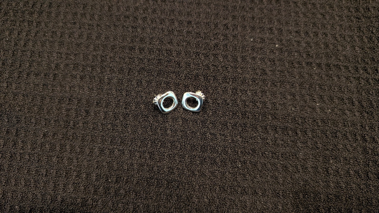 Tiffany & Co. Sterling Round Open Square Stud Earrings