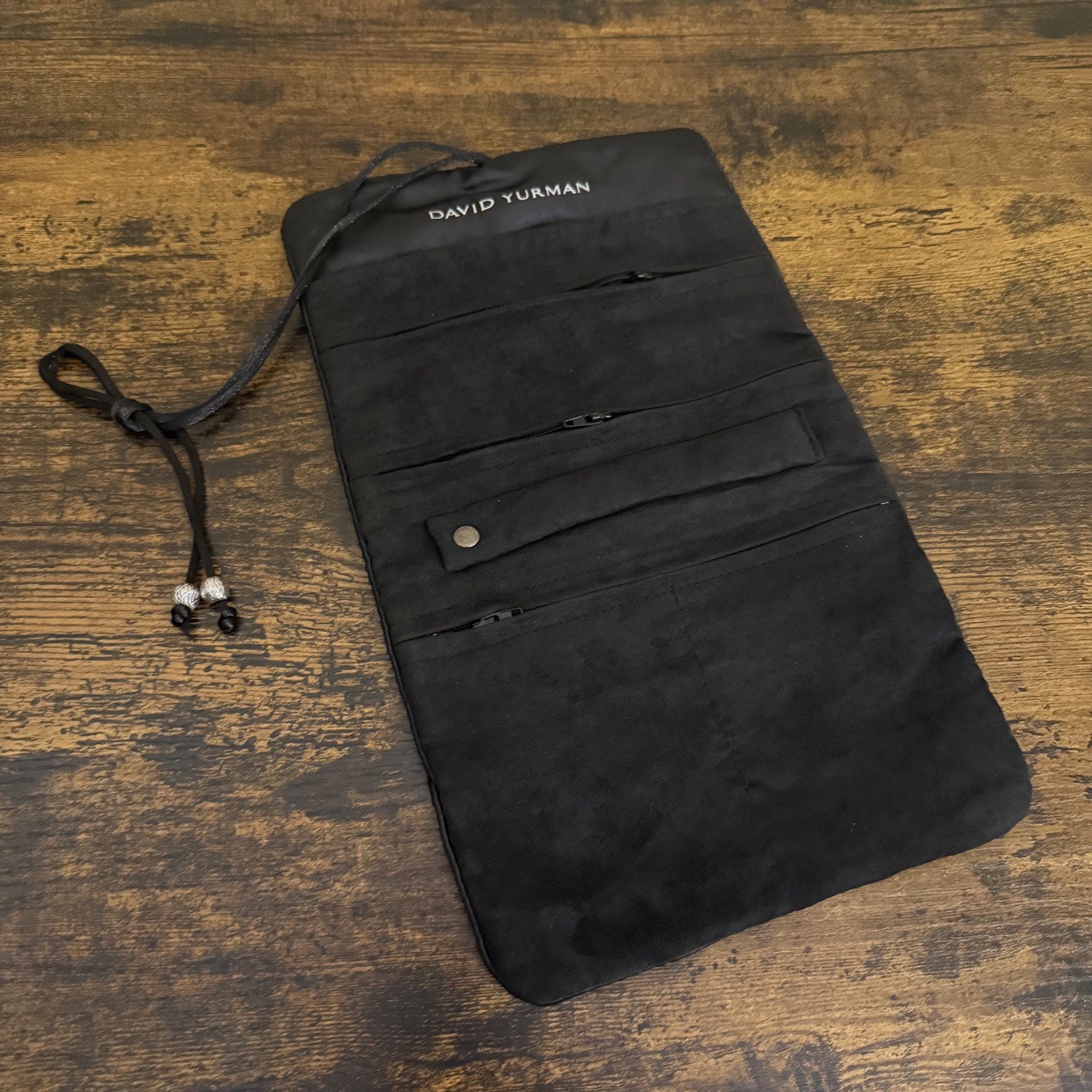 David Yurman Black Velvet Jewelry Travel Roll Bag Organizer