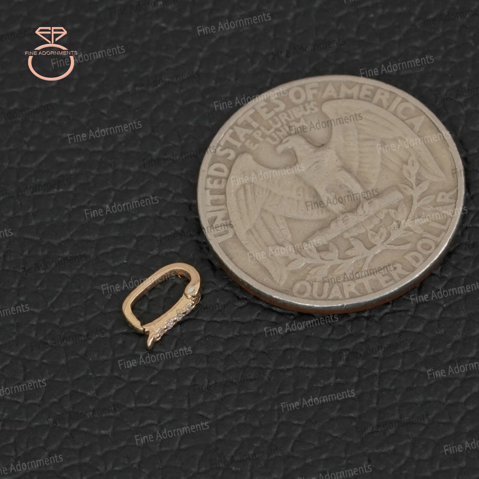 Natural Pave Diamond Solid 14K Yellow Gold Clasp Finding Handmade Charm Jewelry