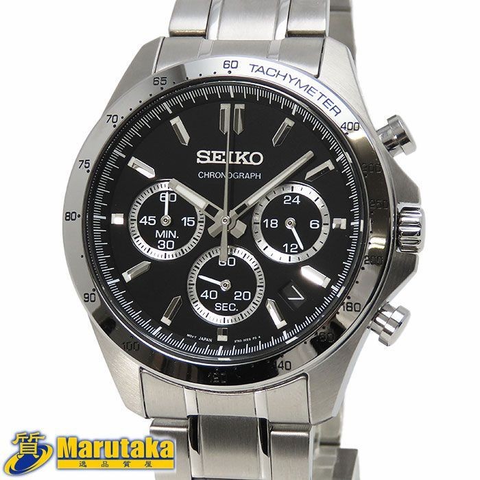 Seiko Chronograph 8T63 00D0 Men’s Quartz Watch Black Dial SS Black Battery Opera