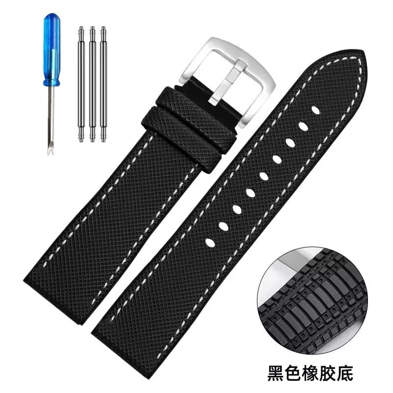 20/22mm Universal Watch Band Nylon Silicone Rubber Watch Strap