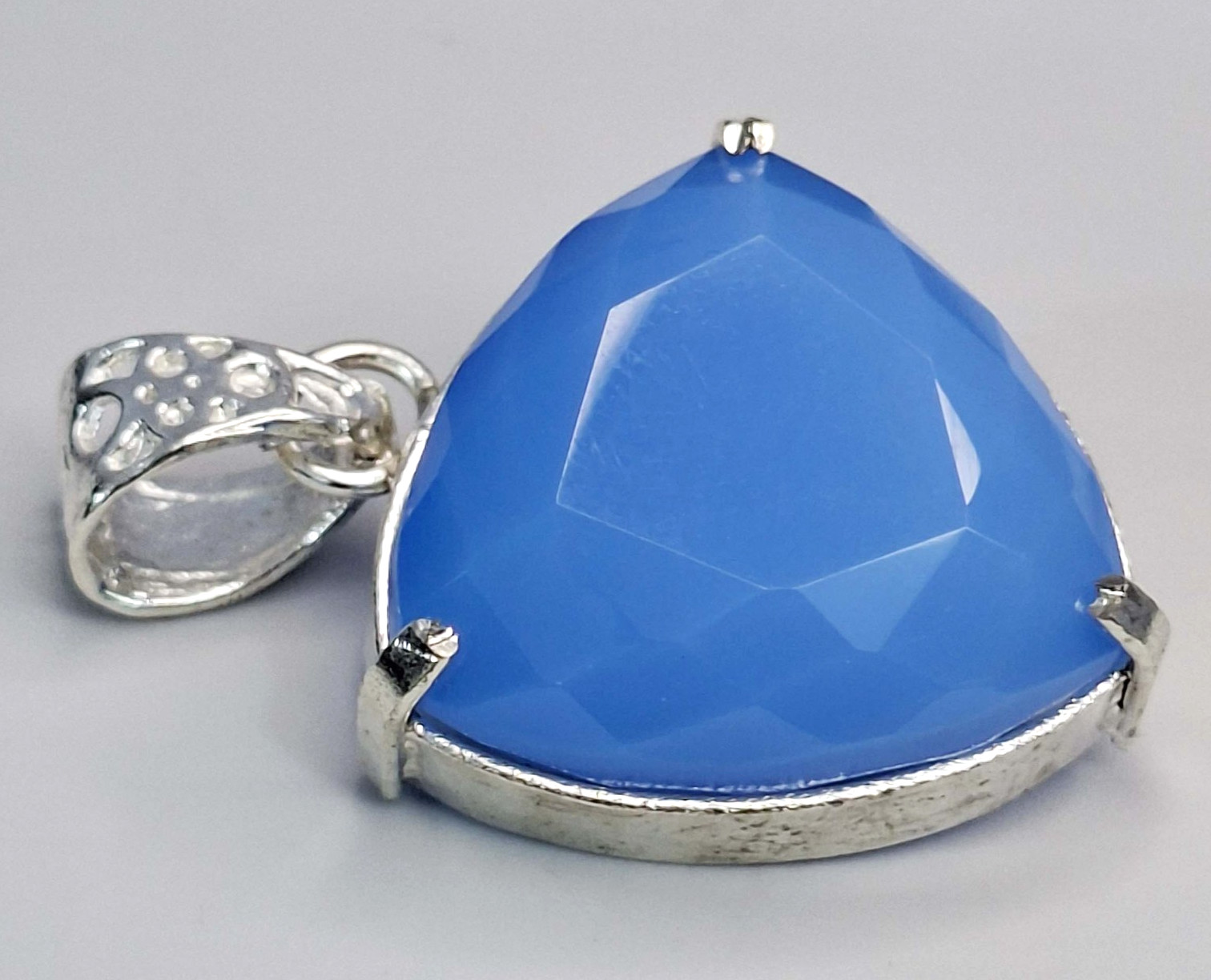 Blue Welo Opal Pendant Trillion Cut 58-60 Ct Certified Loose Gemstone SP182