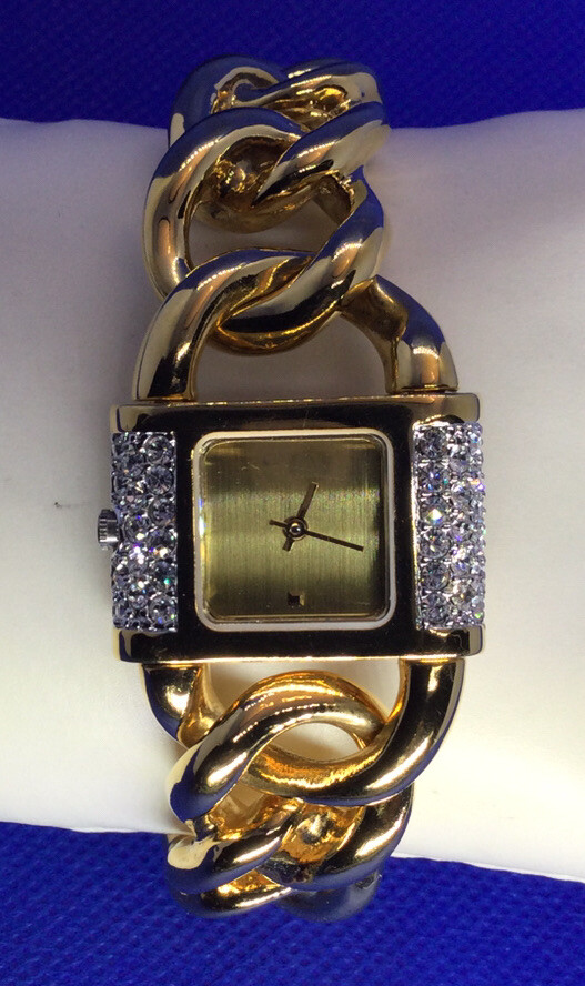 THE FRANKLIN MINT Women’s Gold Tone Swiss Movement 26 mm Wide 18 mm Long