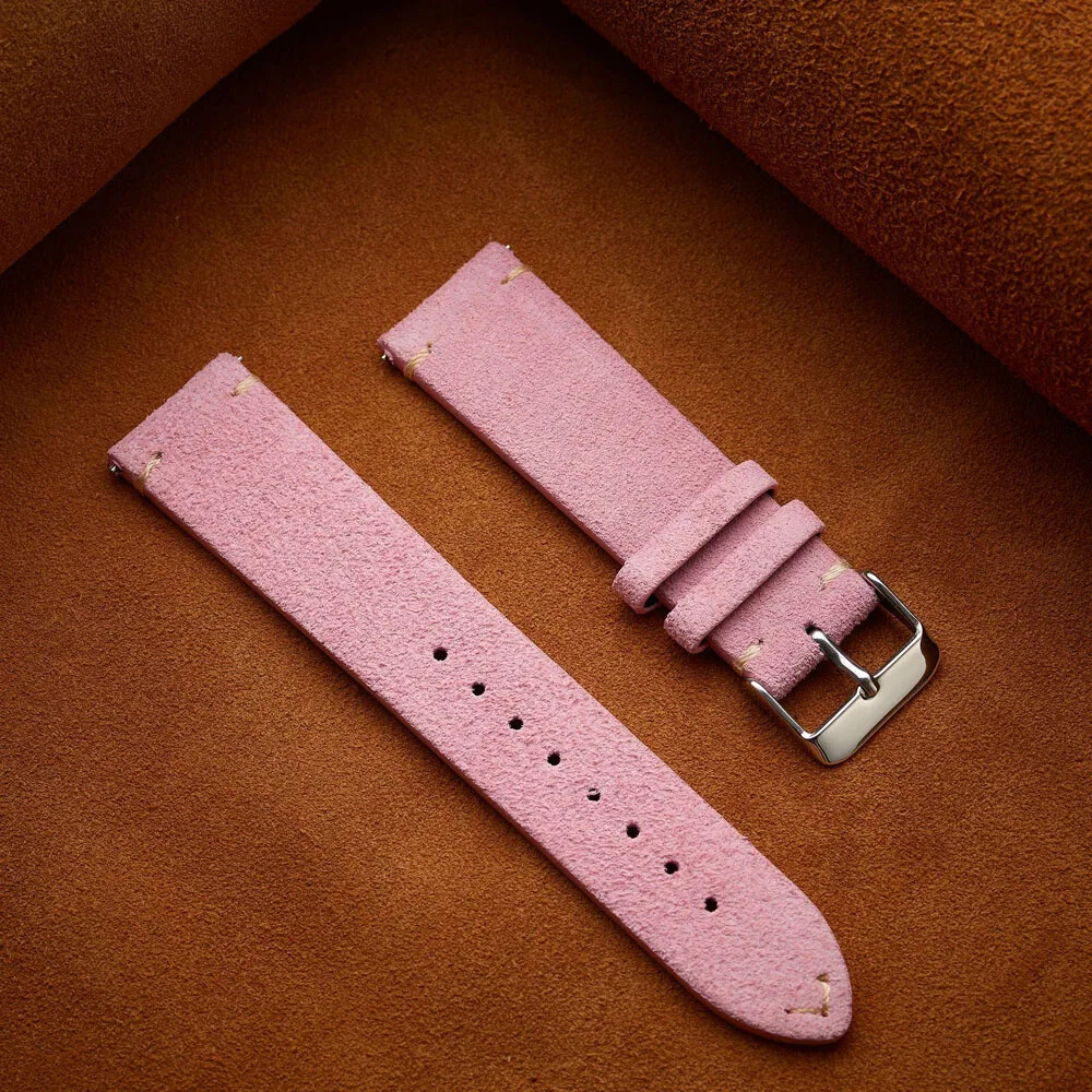 Vintage Matte Velvet Genuine Leather Strap 14 16 18mm 20mm 22mm Watch Band Belt