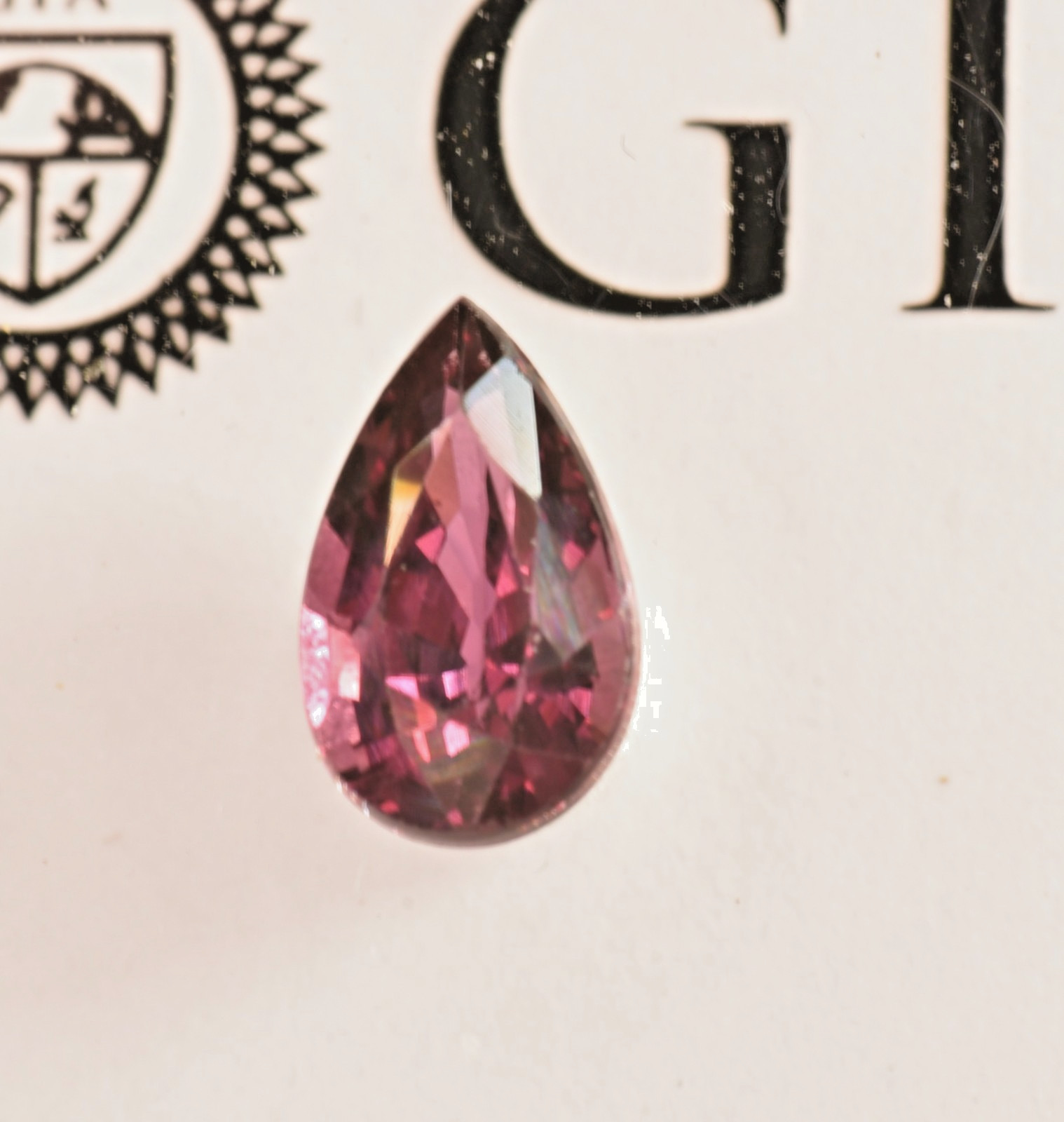 GIA Certified Natural Ruby Loose Pear Shape Step Cut 1.06 ct. Purplish Red