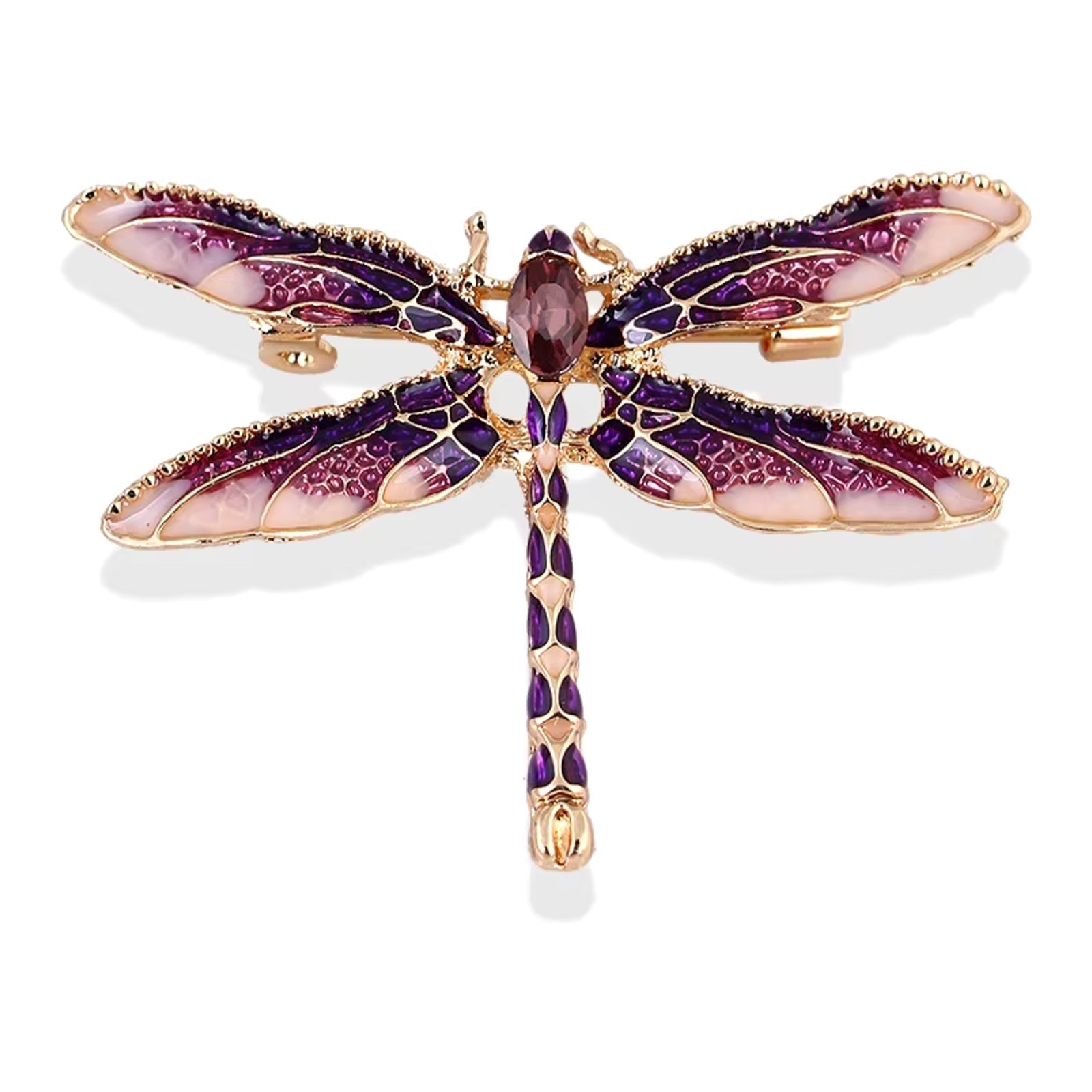 Large Crystal Enamel Dragonfly Brooch Pin Vintage Insect Women Jewelry Gift