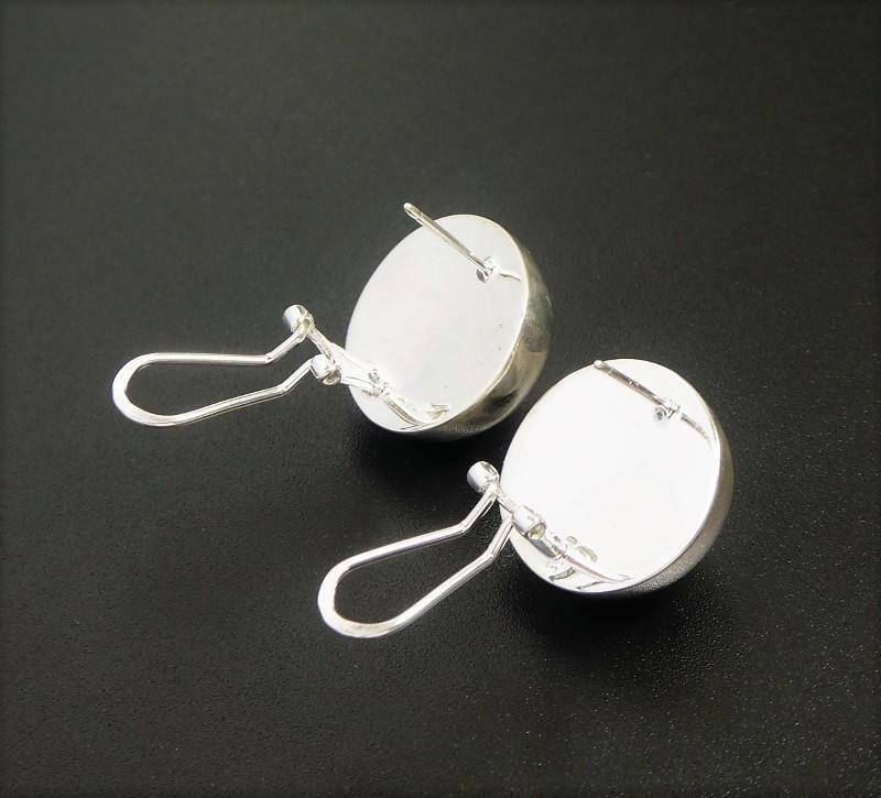 Shiny Sterling Silver Large 18mm Half Dome Stud Post Earrings Statement Fab!