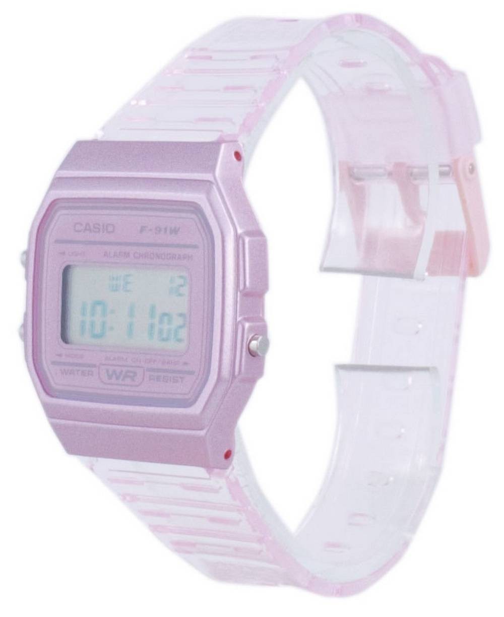 Casio Youth Pink Resin Digital Casual Resin Strap F-91WS-4 Unisex Watch