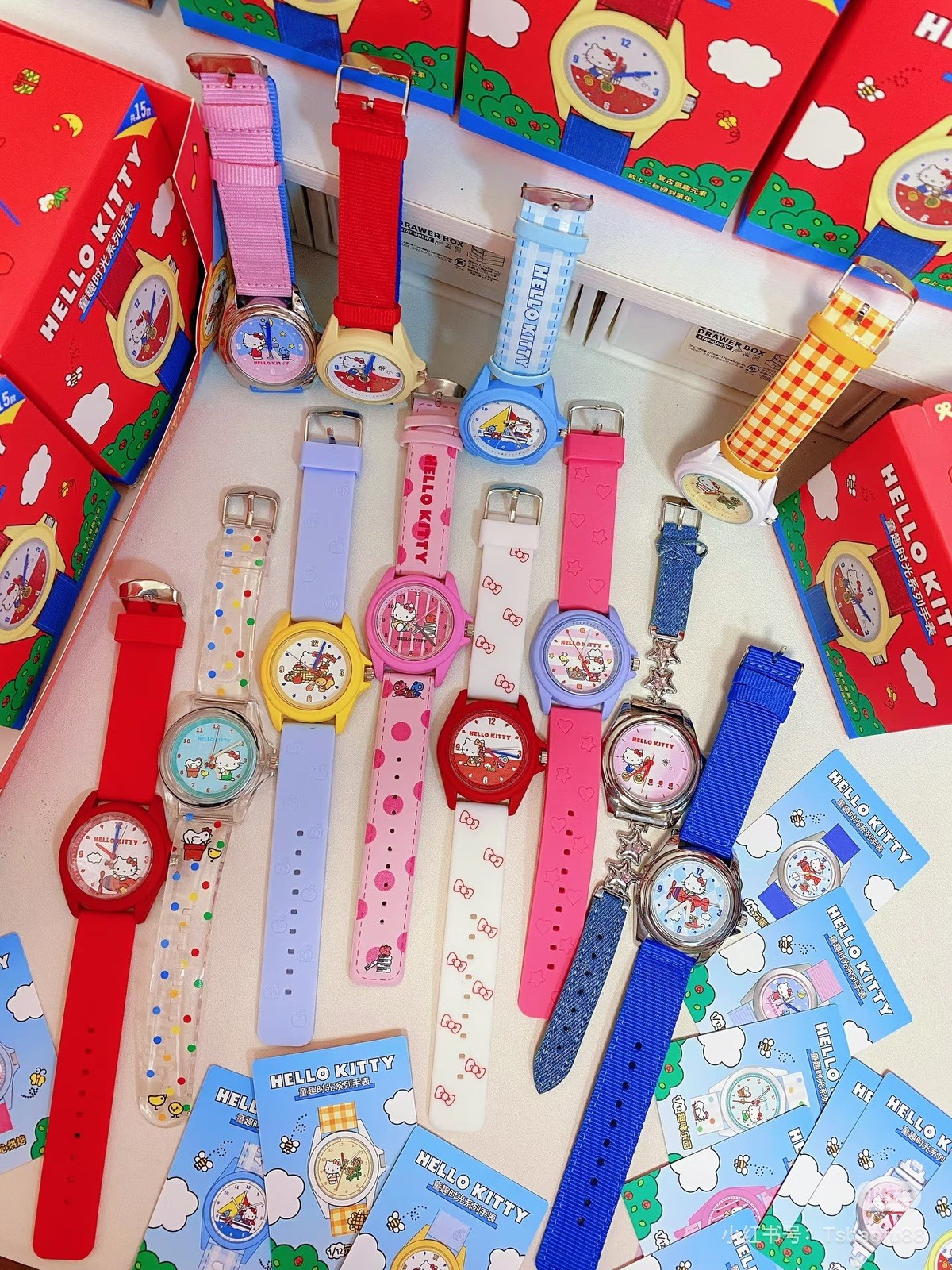 Sanrio Hello Kitty Nostalgic Childhood Quartz Watch Canvas Strap blind box Watch