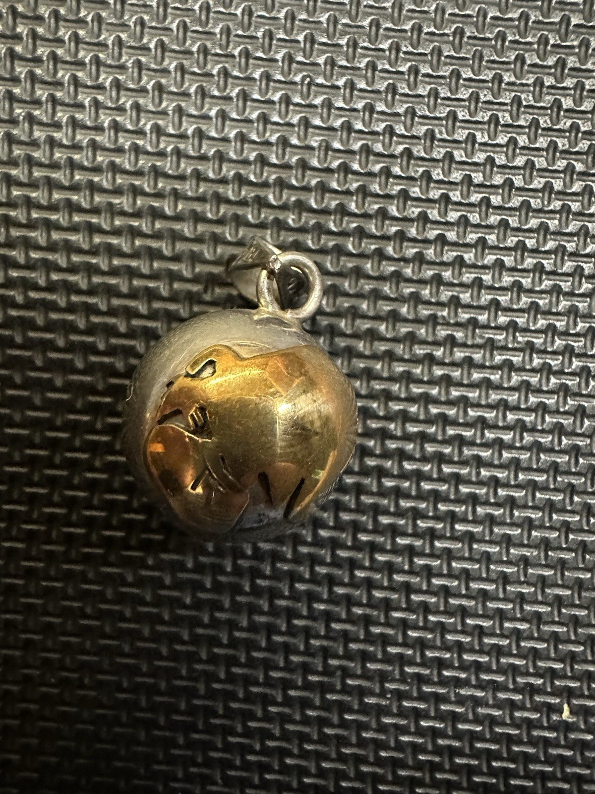 VTG Sterling Silver 925 Globe Chime Harmony Pendant World Map Bell Charm 14.3 Gr
