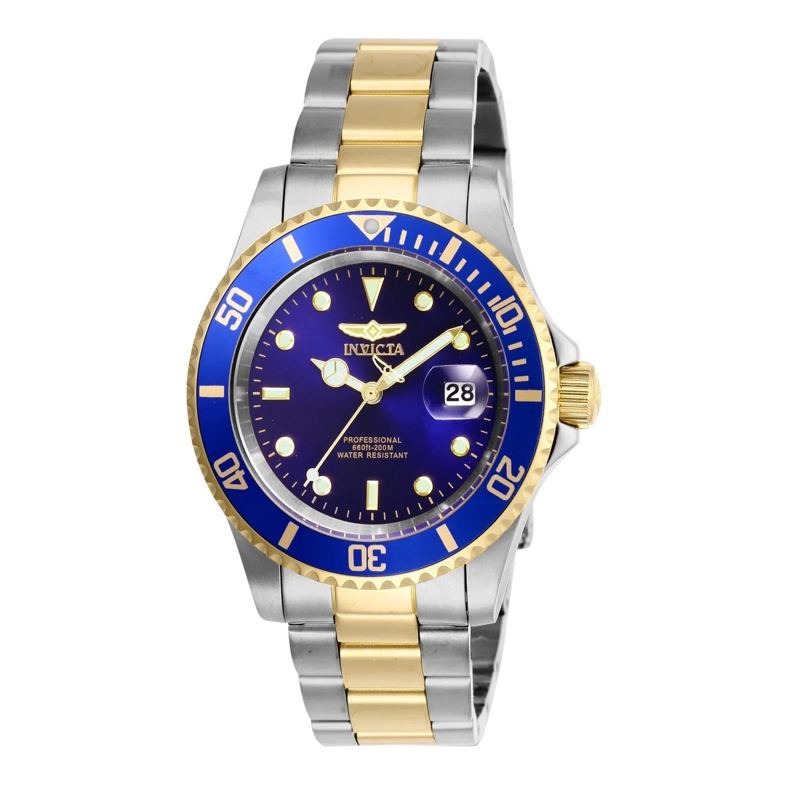 Invicta Pro Diver 26972 Blue Dial Two Tone Stainless Steel Wrist Watch for Men