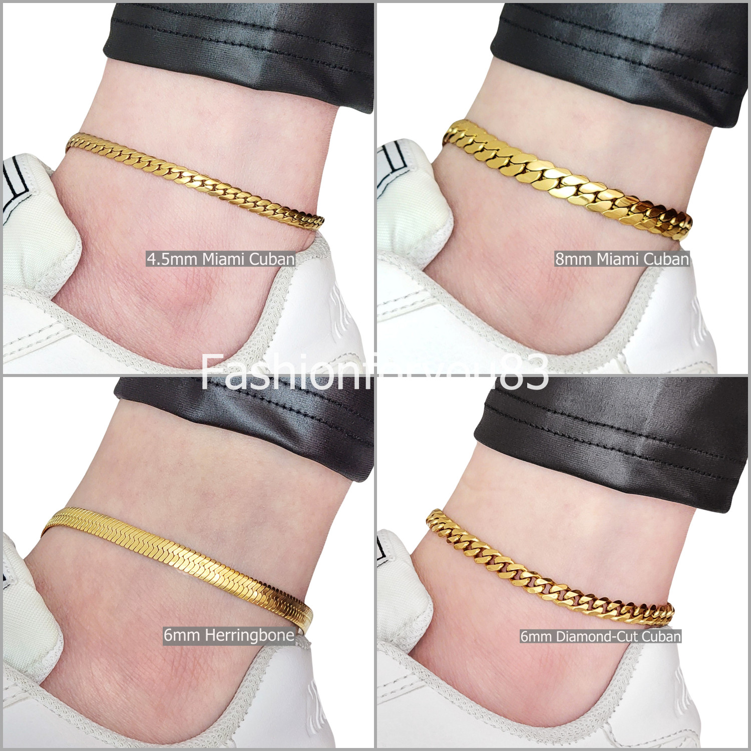 Women’s Stainless Steel Waterproof Adjustable Size Anklet Ankle Bracelet