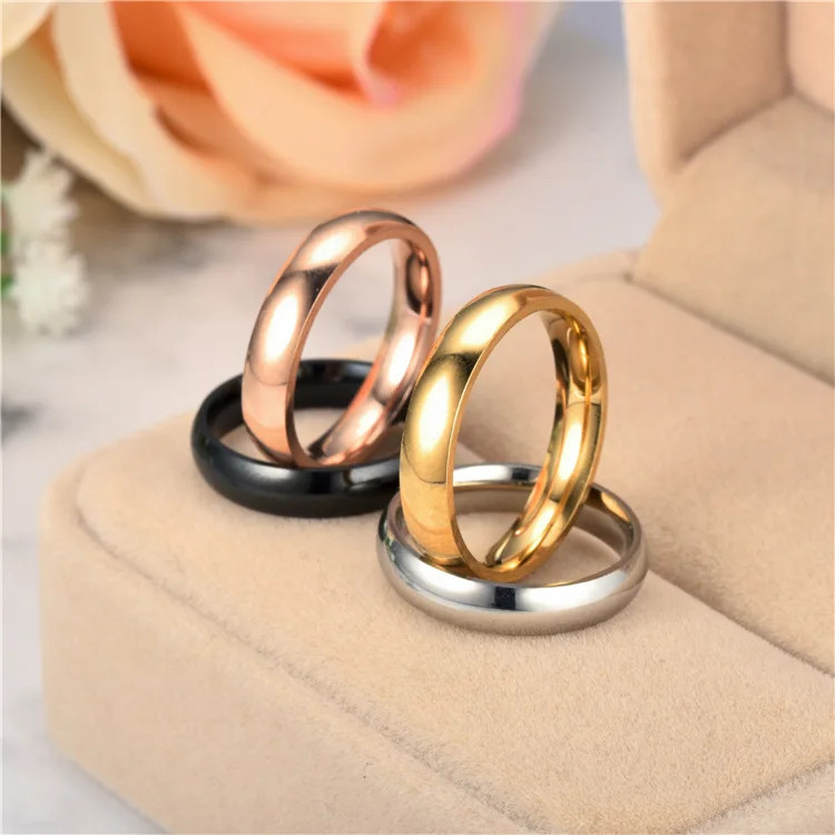 Tungsten Carbide Comfort Fit Polished Plain Band Wedding Ring 4mm