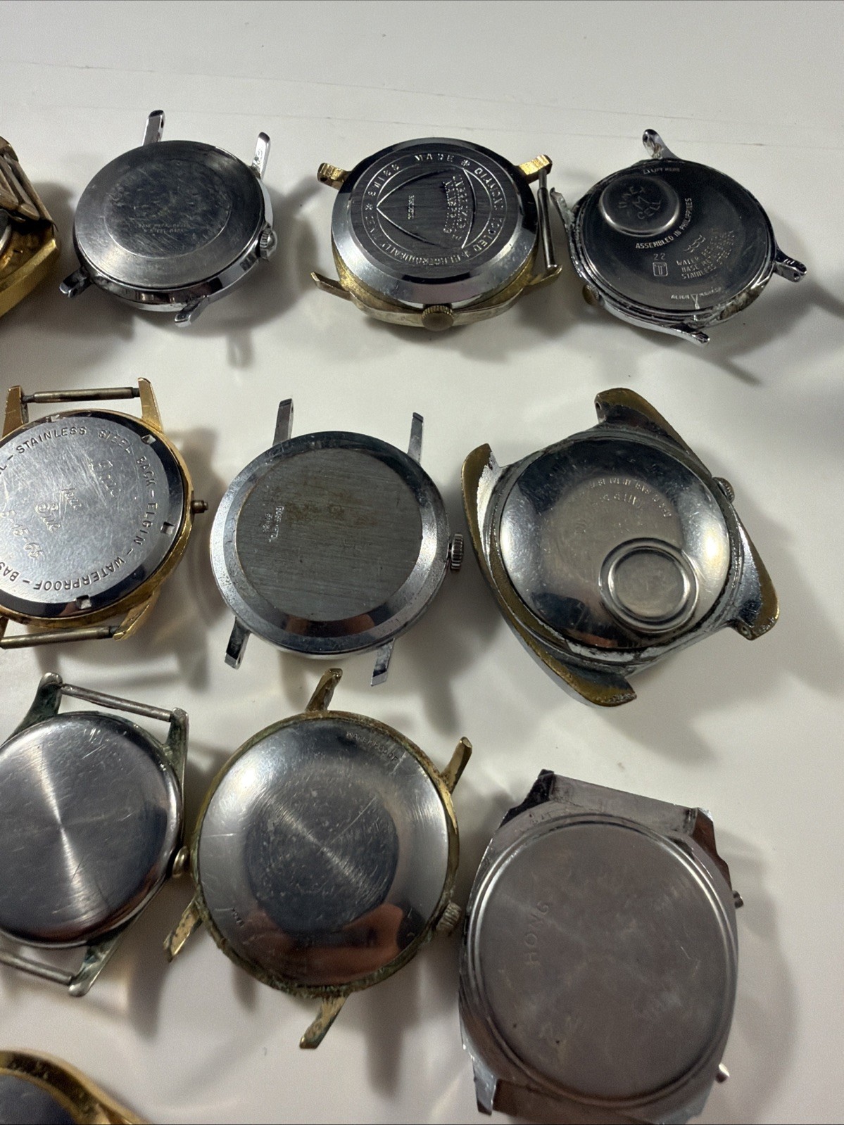 Lot Of 18 Vintage Watch Mechanical And Quartz Men’s Recta Contex Bulova Elgin ++